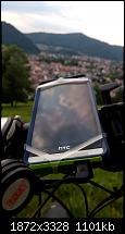Die Halterung hatte ich etwas schrg aufgesetzt, damit das HTC One eine gute Lage hatte, da mein Lenker etwas schrg ist und zum Ende hin dnner wird...