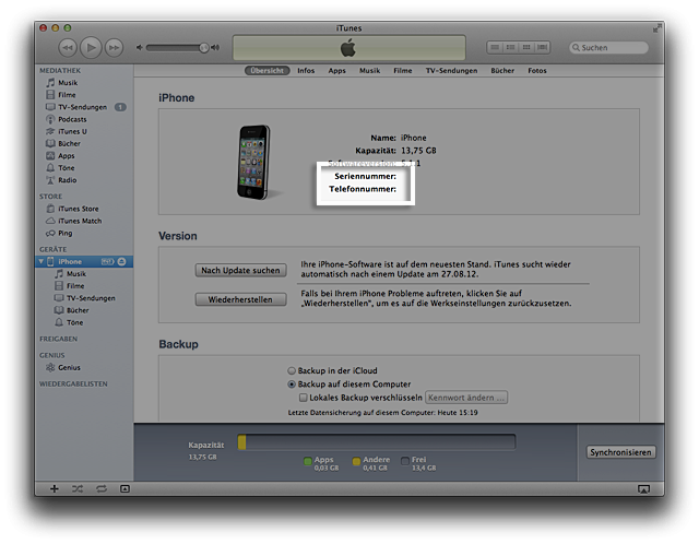 Tutorial: Wie finde ich die Seriennummer, IMEI, MEID, CDN und ICCID meines Devices-ht4061_06-itunes-summary_pn-005-de.png