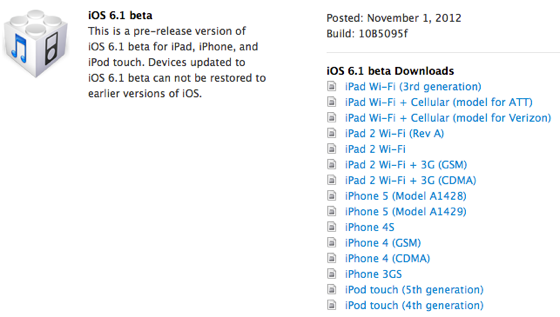 iOS 6.1 Beta wird an Entwickler ausgeliefert-ios61beta.png