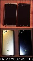 Sony Ericsson Handy Paket &#8211; 2x Xperia  Arc, 2x C905, 2x K800i und diverses Zubehör-arc-vorne-hinten.jpg