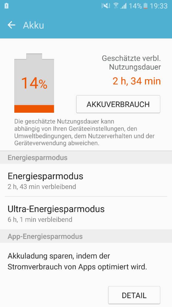 Akkuverbrauch Samsung Galaxy S7 Seite 2