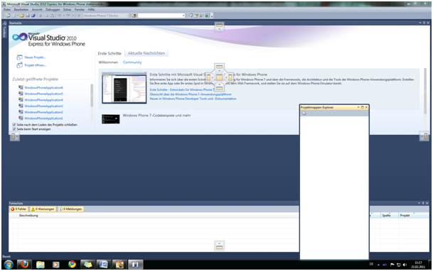 How To: Visual Studio for WP installieren + Erstes Programm programmieren.-startscreen.png