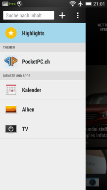 BlinkFeed Sense 5.5 Menü