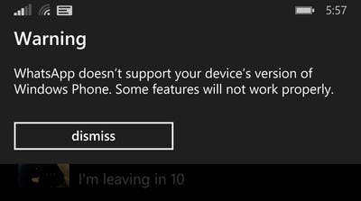 WhatsApp läuft nicht auf Windows Phone 8.1