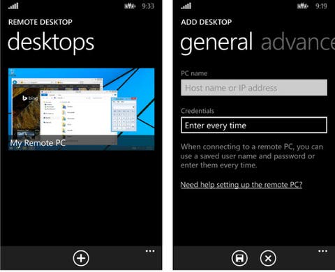 Remote Desktop App für Windows Phone 8.1