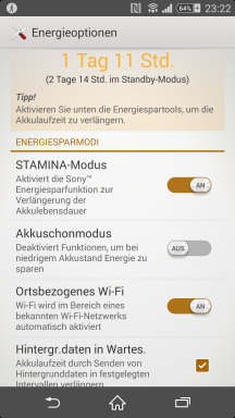 Sony Xperia Z2 Screenshot Stamina 1