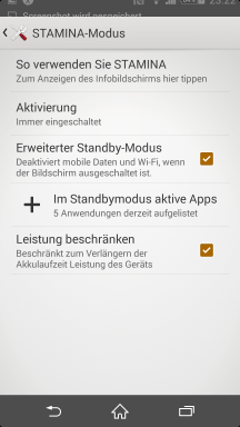 Sony Xperia Z2 Screenshot Stamina 2