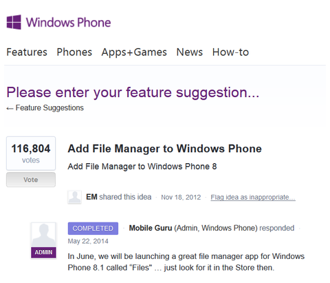 Files for WP8.1 kommt in Juni