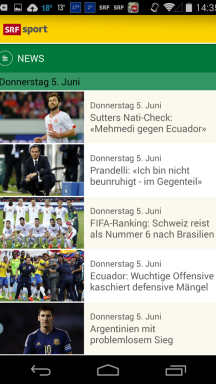 SRF FIFA WM 2014 App