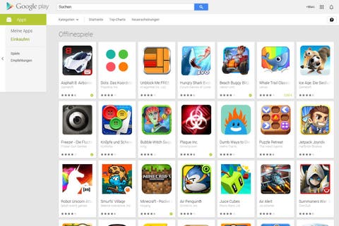 Google Play Store: Offline Spiele bekommen eigene Kategorie Offlinegames