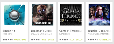 Mehrere Games im Play Store