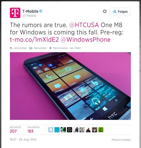 HTC One M8 for Windows für T-Mobile US angekündigt tmobile-m8ww