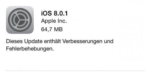 Apple iOS 8.0.1