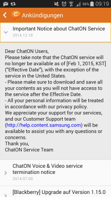 Samsung ChatOn Ankündigung