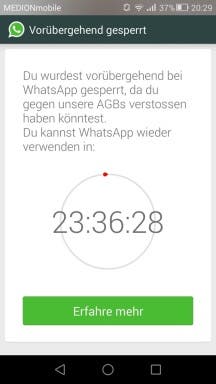 WhatsApp Sperre