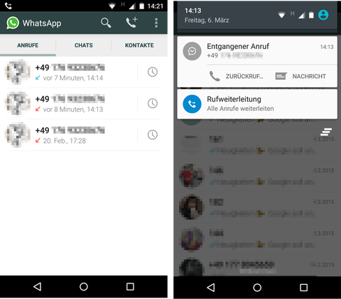 WhatsApp telefonie freischalten