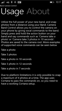Band Camera Control Screenshot