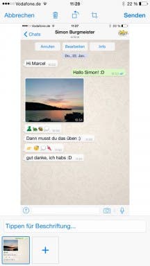 WhatsApp für iOS: Beschriftung von Bildern