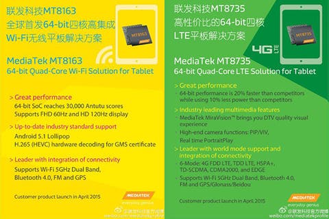 Neue MediaTek CPUs für Tablets