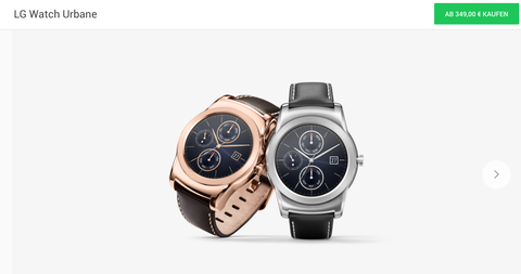 LG Watch Urbane im Google Store