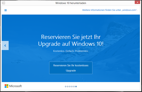 Windows 10 Upgrade Reservierung
