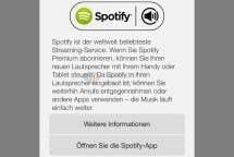 Spotify-Seite der App