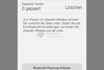 Bluetooth-Seite der App