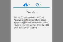 Bildschirm beim Aktualisieren der Firmware