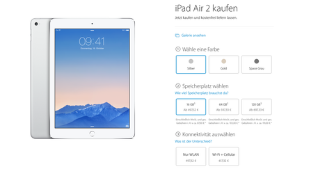 iPad Air 2 Preise Apple Store