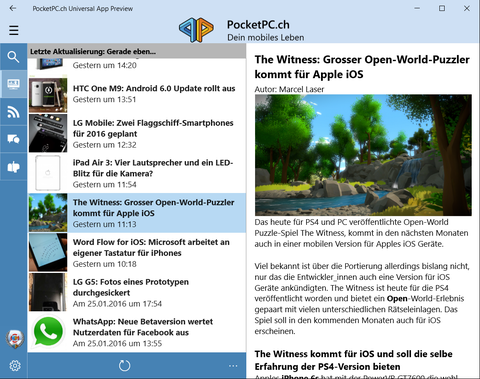 PocketPC.ch Windows 10 App - Insider Preview ppc_app_w10