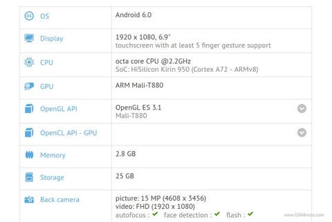 Huawei P9 Max GFXBench