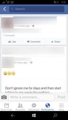Facebook Windows 10 Mobile