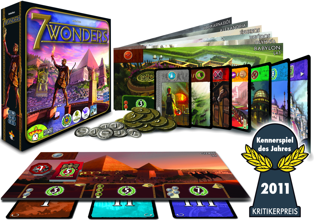Asmodee 7 Wonders Box und Inhalt