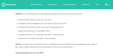WhatsApp Supported Devices