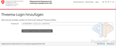 Theema Login beim EDA