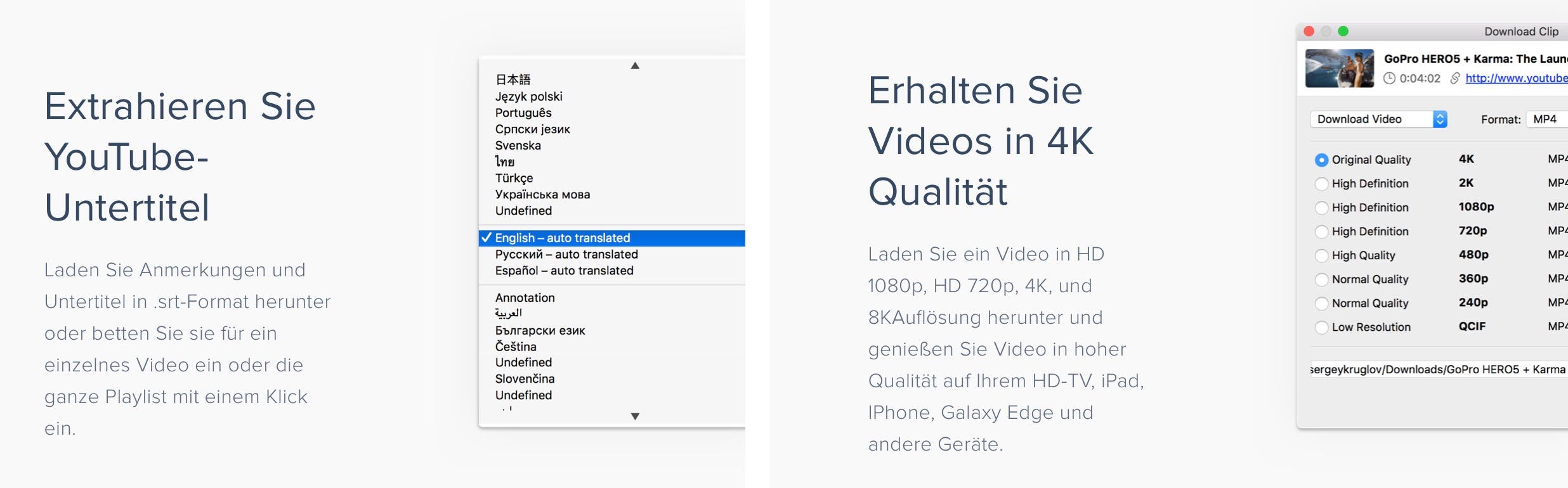 4K Video Downloader Funktionen