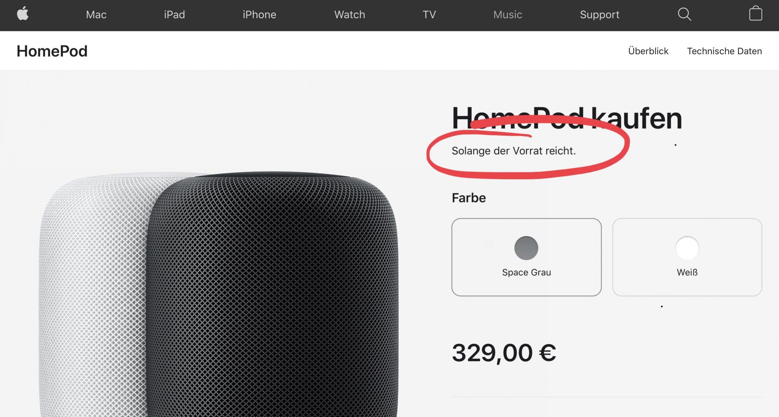 HomePod im Apple Store