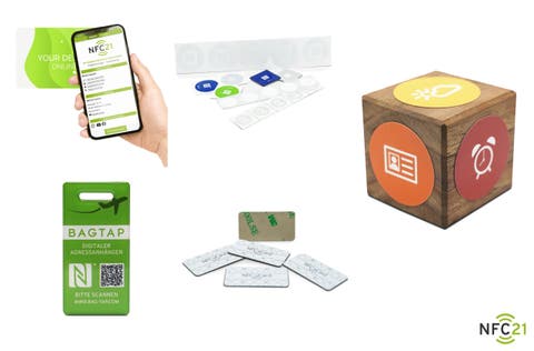 NFC21 Bagtap NFC Starter Kit Smart Home vCard Sticker Online NFC-Visitenkarte Starter Kit Icon bunt