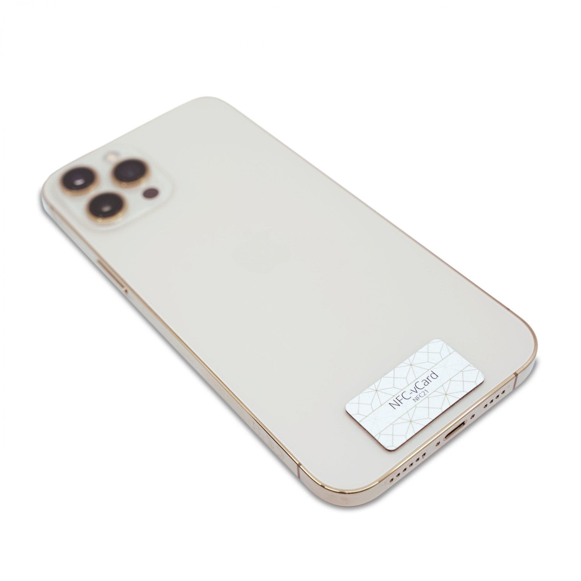 NFC21 NFC-vCard Sticker PET - 5 Stück - Digitale Visitenkarte - inkl. 1 URL - 35 x 18 mm - gold