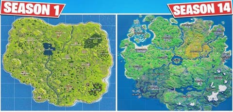 Fortnite Season 1 vs Season 14