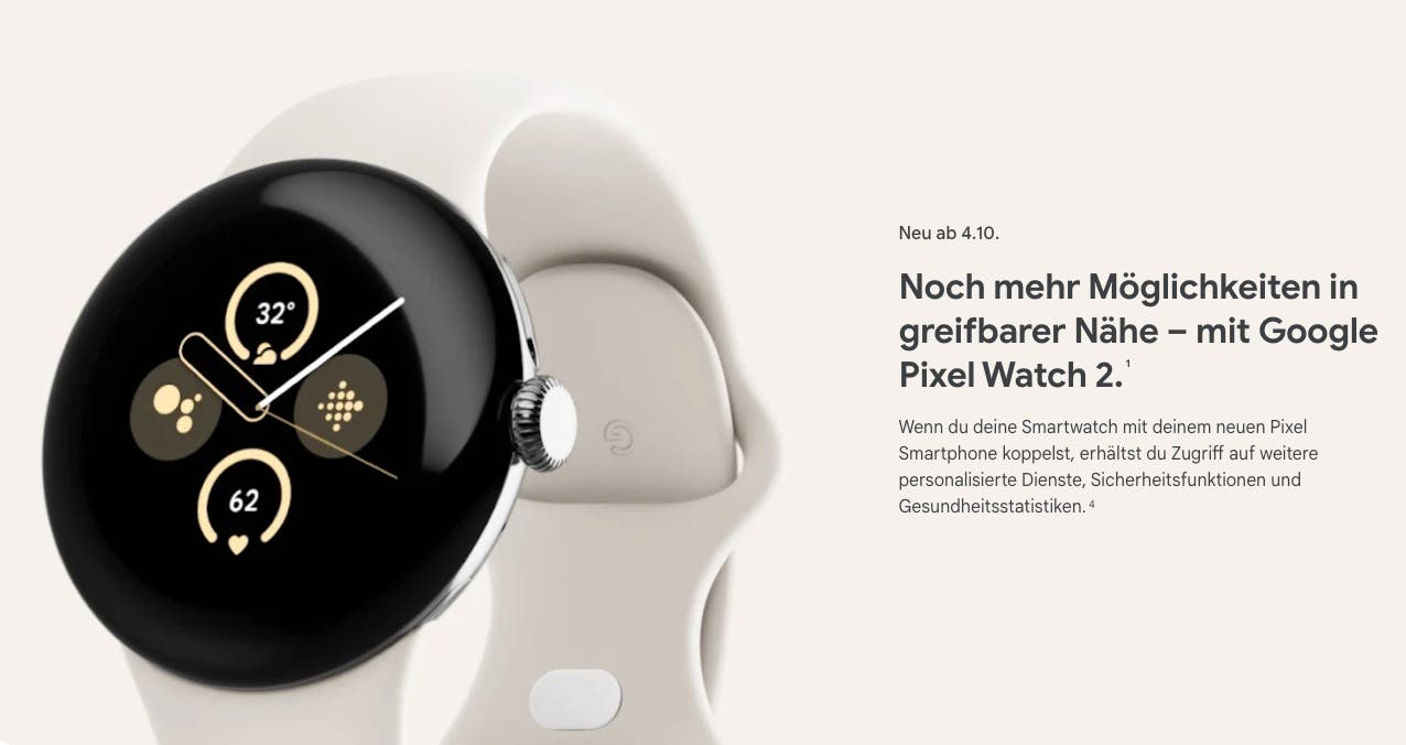 Google Pixel Watch 2 Teaser auf Webseite