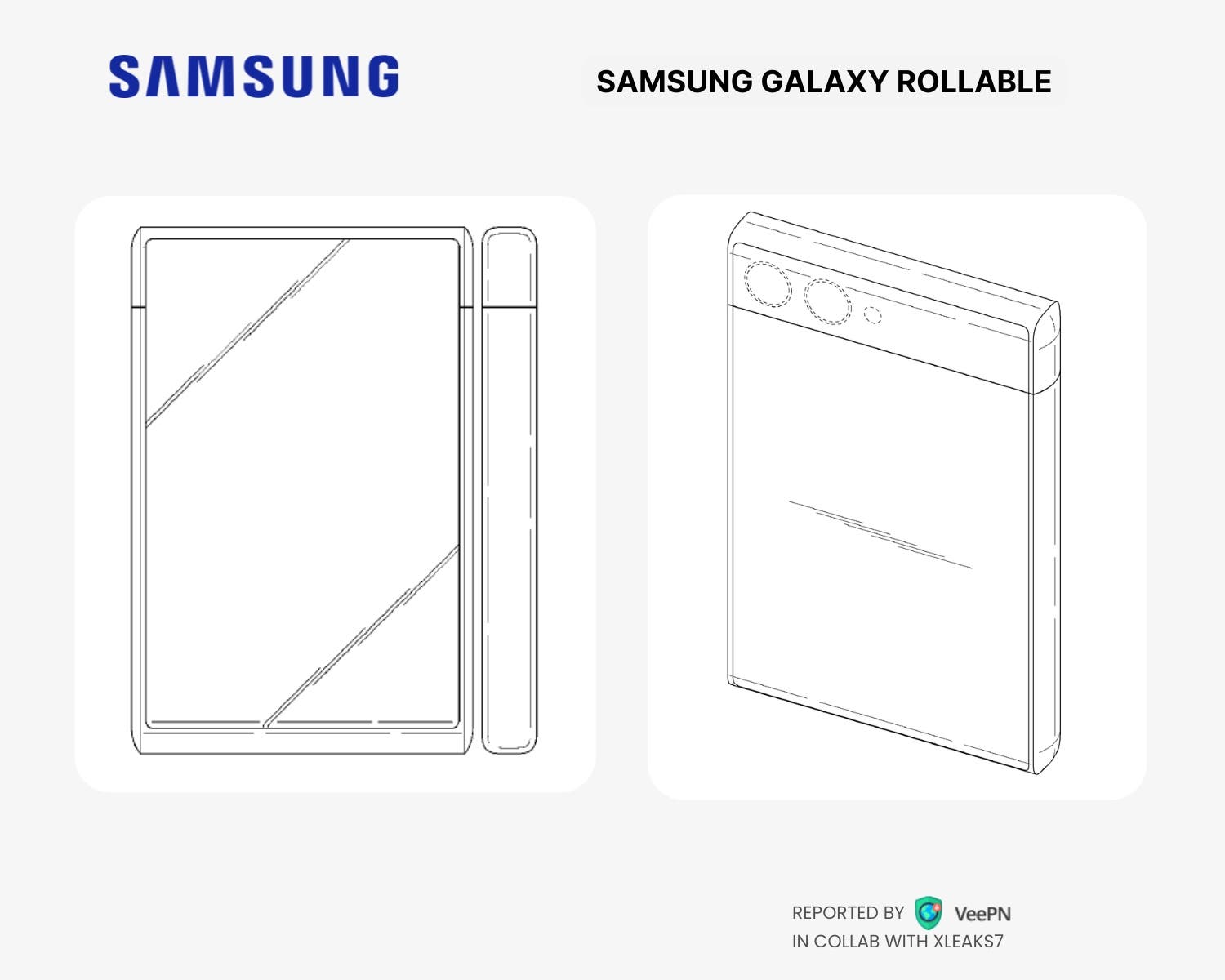 Samsung Galaxy Rollable Design. Bild: VeePN / xleaks7