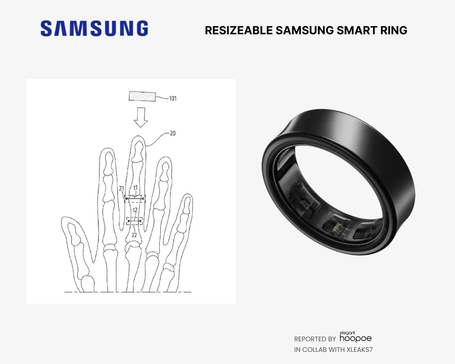Der neue Samsung Galaxy Ring passt sich jeder Fingerform an Bild: Elegant Hoopoe / xleaks7