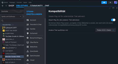 Steam Linux Proton 10 Beta