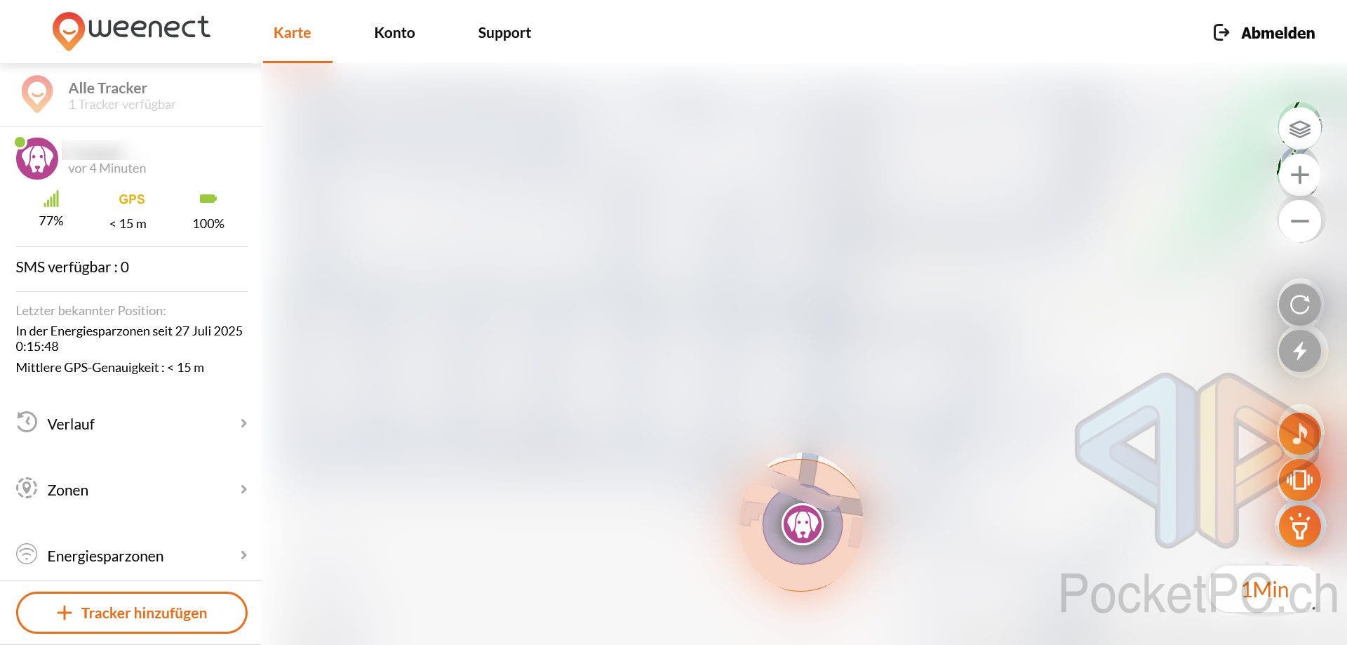Screenshot my.Weenect.com