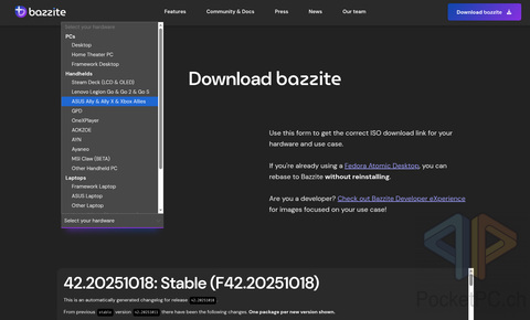 Asus ROG Xbox Ally X Linux Bazzite installieren
