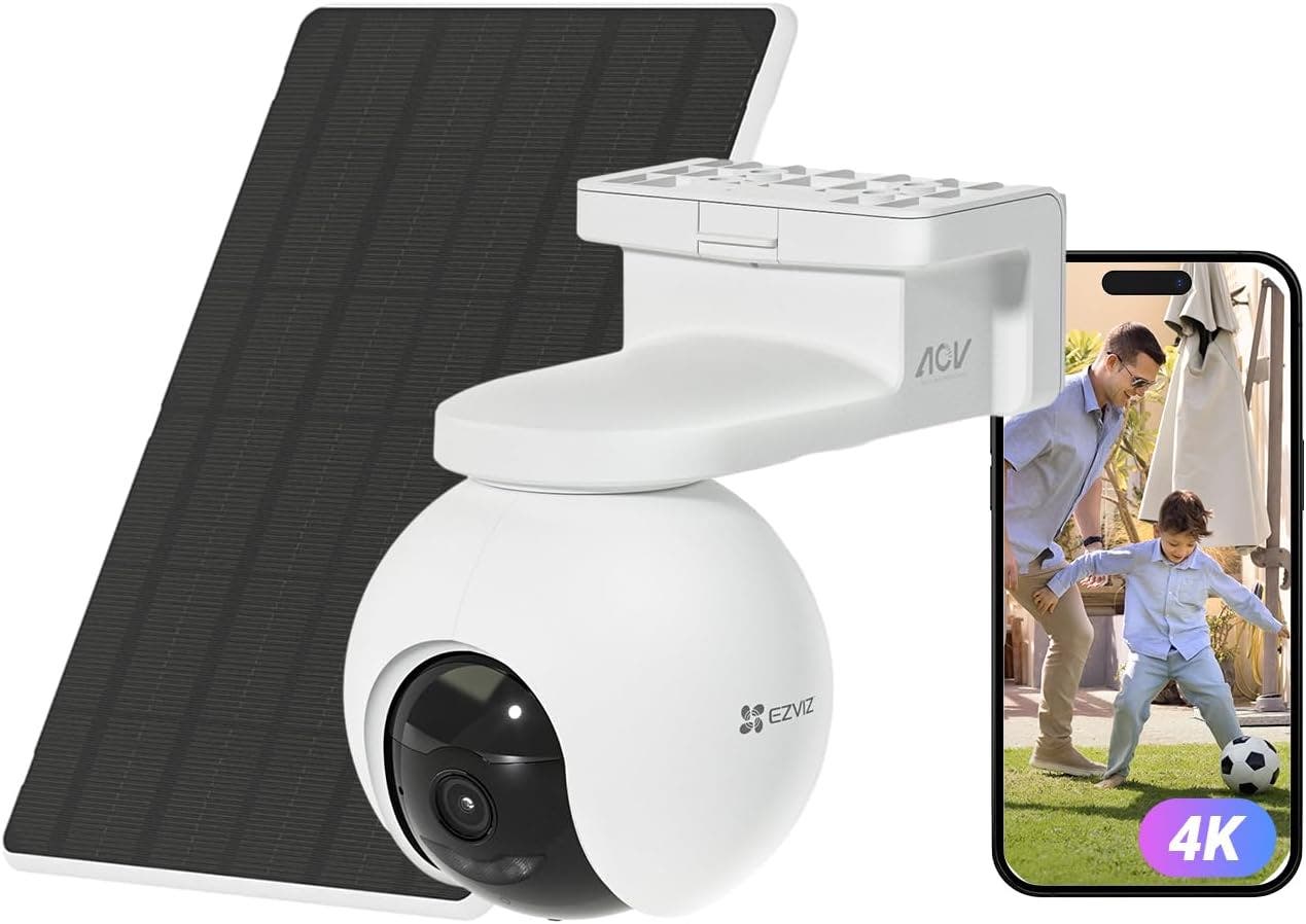 EZVIZ CB8 Pro Kit Outdoor IP-Kamera 360 Grad PTZ WLAN Wifi6 4K 8 MP 10400 mAh Solar